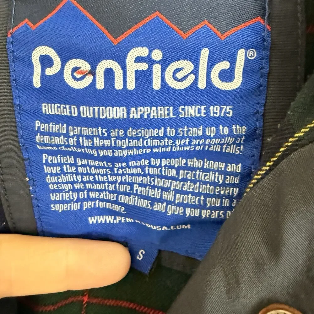 Penfield Women’s Utility Field Jacket 60/40 Navy Blue Sz S Flannel Lined Hood